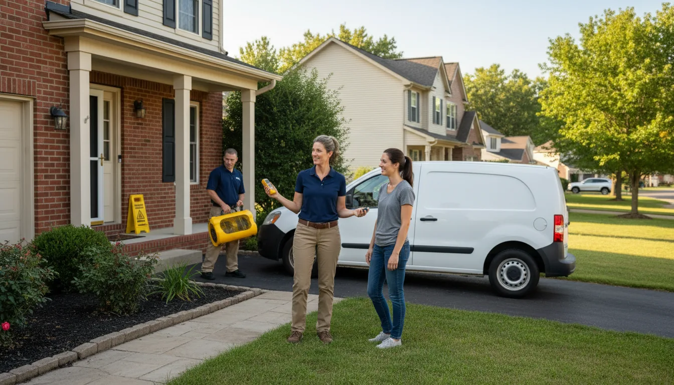Residential water damage restoration in Mode, IL